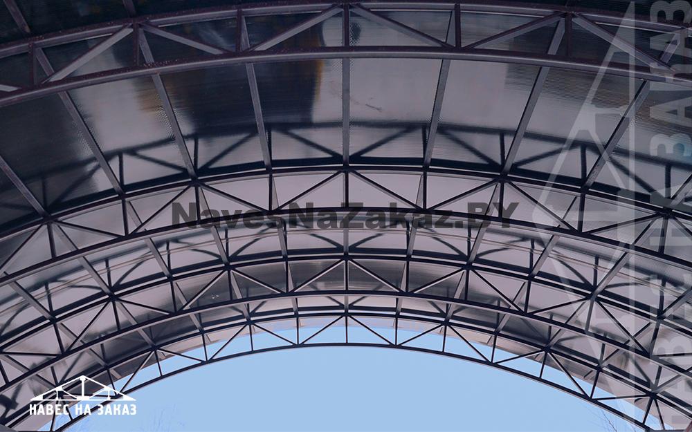 Арочный навес 8 х 8 с сотовым поликарбонатом в Гомеле и области Арочный навес 8 х 8 с сотовым поликарбонатом