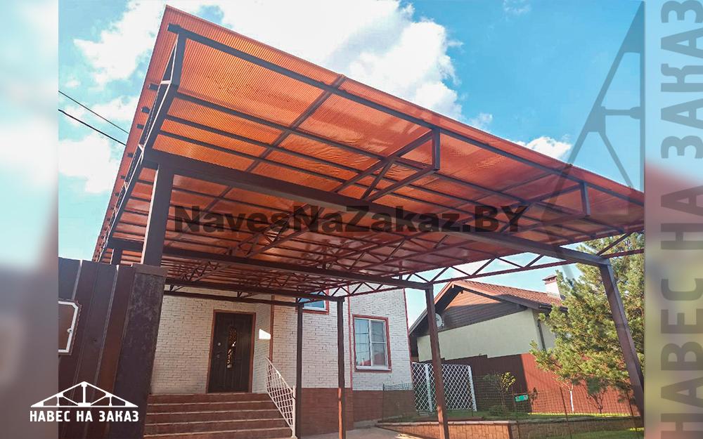 Односкатный навес к дому 4 на 8 в Гомеле и области Односкатный навес к дому 4 на 8