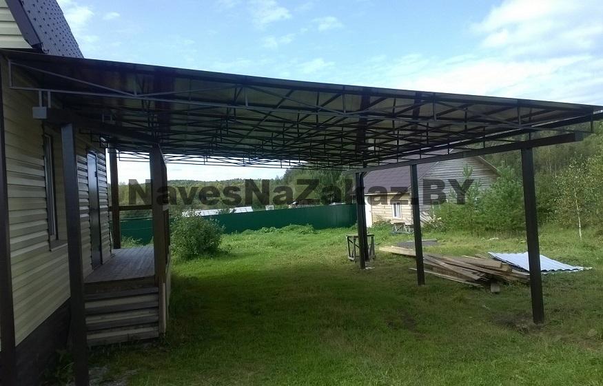 Навес примыкающий к дому 6 на 6 в Гомеле и области Навес примыкающий к дому 6 на 6