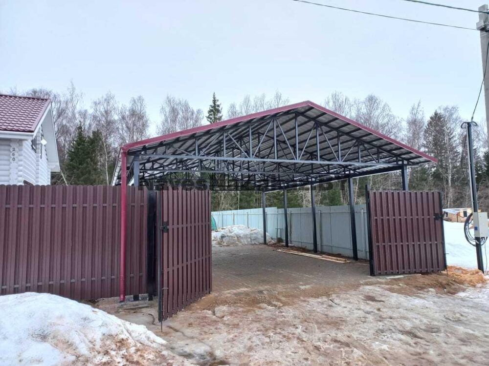 Двускатный навес для машины 7 на 9 в Гомеле и области Двускатный навес для машины 7 на 9