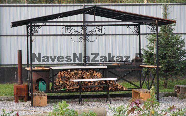 Двускатный навес из металла для мангала 2 на 4 в Гомеле и области Двускатный навес из металла для мангала 2 на 4