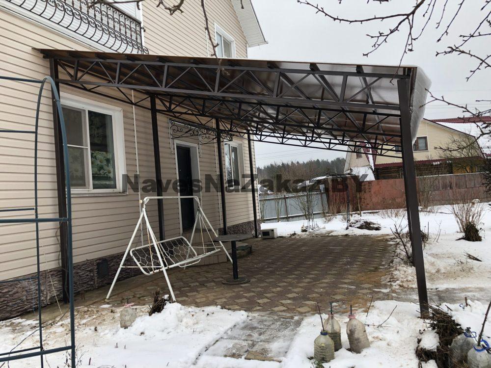 Навес односкатный перед домом 4 на 8 в Гомеле и области Навес односкатный перед домом 4 на 8