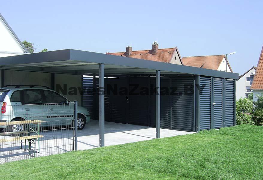 Автонавес в современном стиле с хозблоком 6 на 9 в Гомеле и области Автонавес в современном стиле с хозблоком 6 на 9