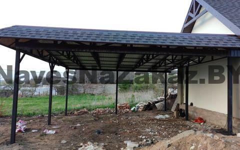 Односкатный навес для авто 6 на 8 в Гомеле и области Односкатный навес для авто 6 на 8