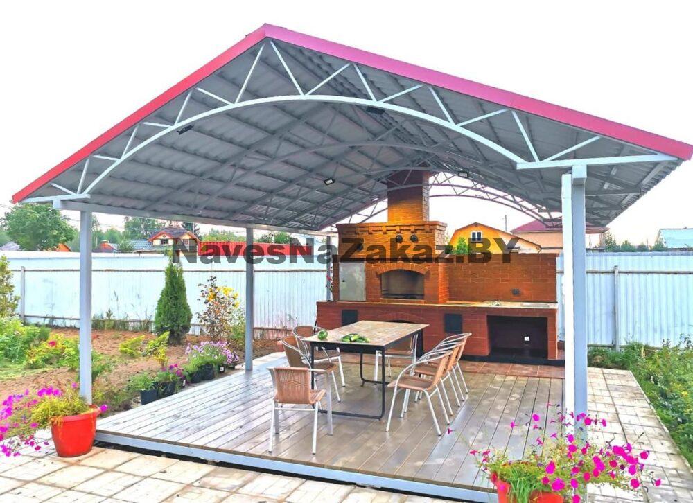 Беседка двускатная из металлопрофиля 4 на 8 в Гомеле и области Беседка двускатная из металлопрофиля 4 на 8