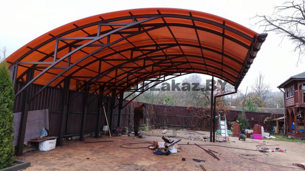 Консольный навес 7 на 8 из поликарбоната в Гомеле и области Консольный навес 7 на 8 из поликарбоната